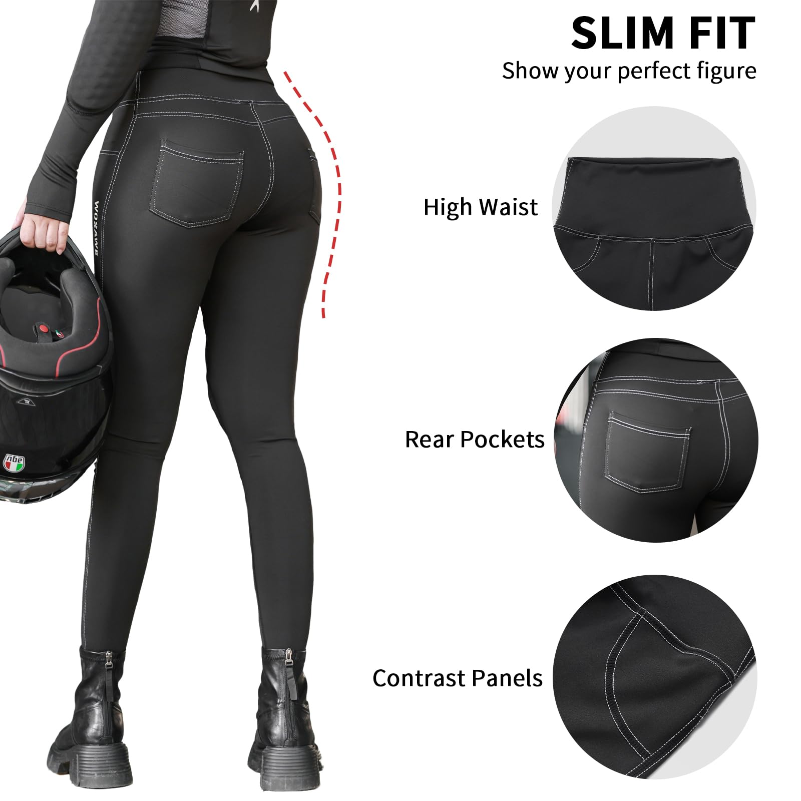 WOSAWE Legging de Yoga Femme Taille Haute Scrunch Butt Extensible Pantalon de Sport Fitness Course
