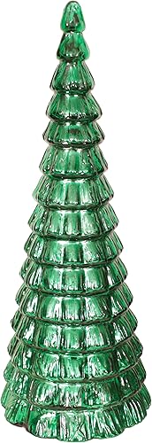 Sweet Summer Living Mesa, centro de mesa, árbol de Navidad decorativo bosque de 9 pulgadas de ancho x 24 pulgadas de alto vidrio de mercurio