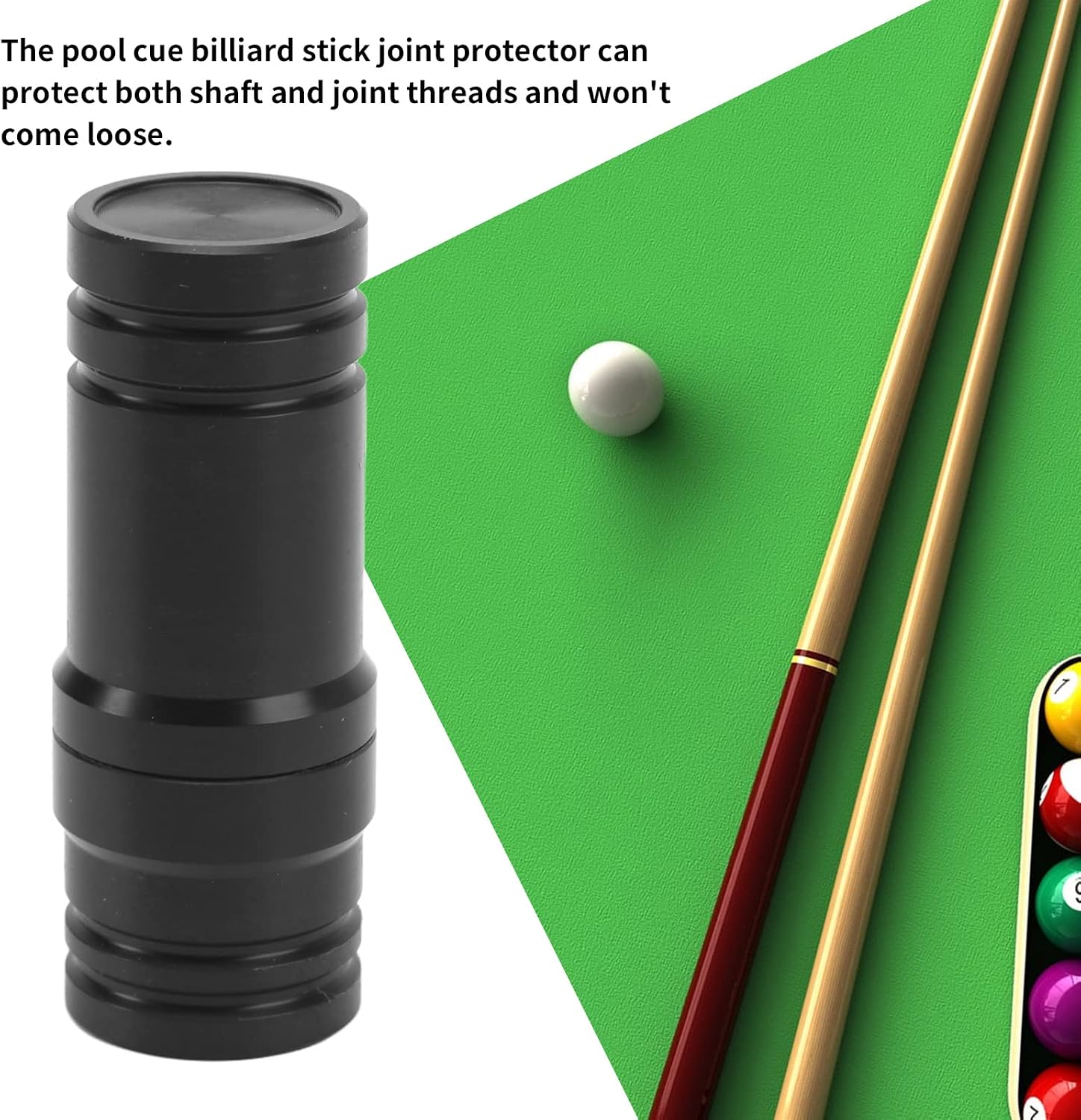 Keenso Billiard Cue Joint Protectors, 2Pcs Plastic Pool Cue Stick Joint Protectors Portable Billiard Accessories