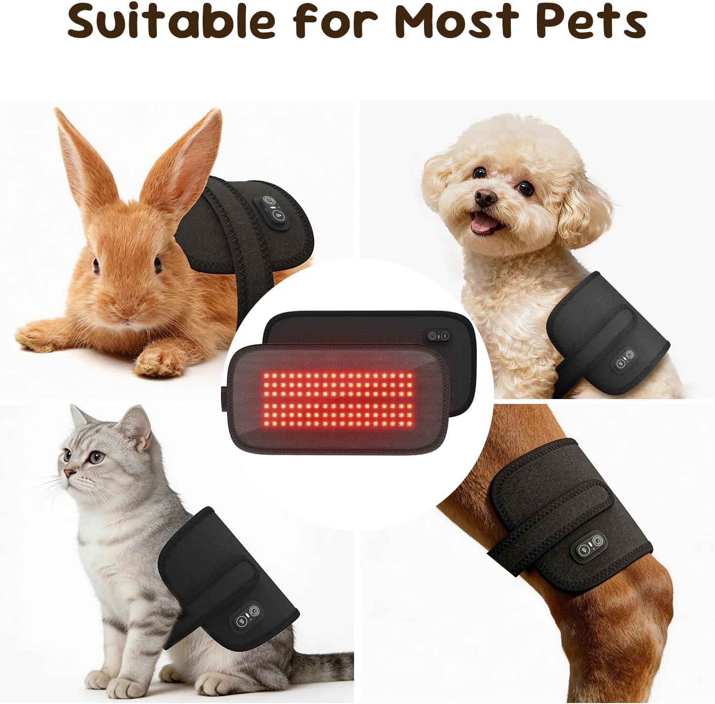 Red Light Therapy Belt for Dogs Pain Relief, Portable Wearable Cold Laser Therapy Device, Pet Joint Pain Relief Wrap for Dog Arthritis, Hip Dysplasia & Wound Healing, Dual Power Options