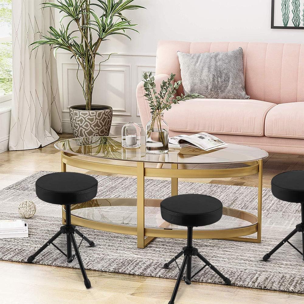 COOCHEER Universal Drum Throne Stool Upgraded,Padded Drum Seat Rotatable Drumming Stools for Kids and Adult