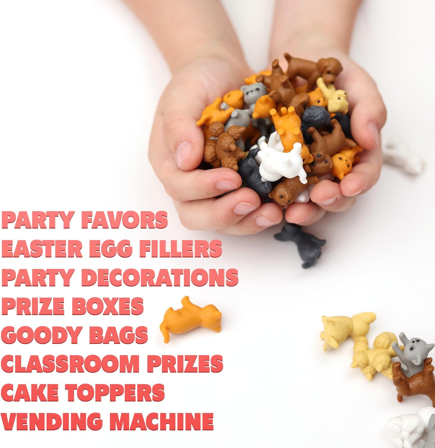 Pet Figurines Toys in Capsule - 50 Pcs - 1.1 Inch Plastic Capsules with Cute Dog and Cat Figurines for Kids - Bulk Toys for Easter Hunt Games - Vending Machines - Classroom Prizes