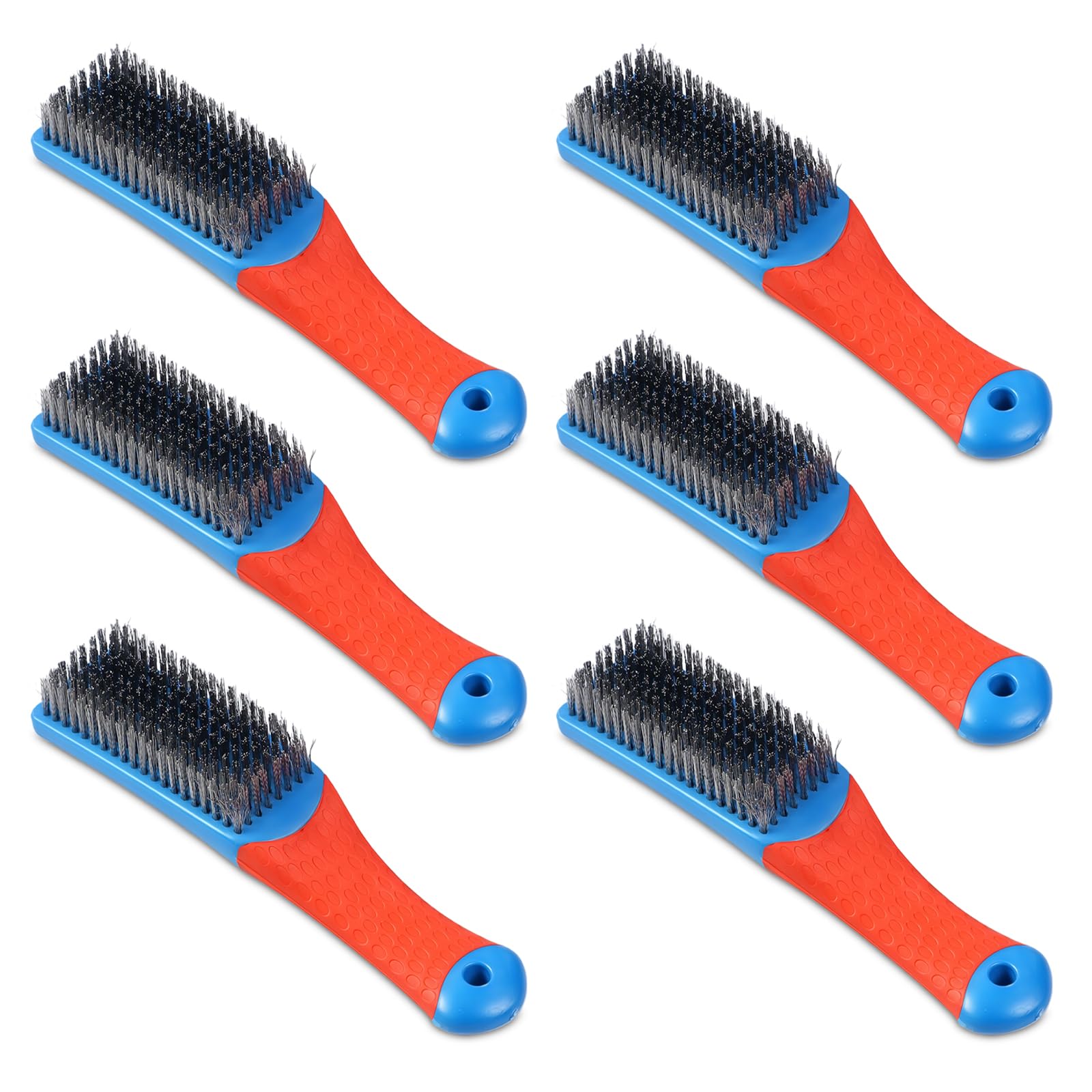 Flintronic 6PCS Stainless Steel Wire Brushes Set, Wire Brush for Rust Removal, Wire Brushes for Cleaning, Heavy Stainless Steel Wire Scratch Brush for Kitchen, BBQ Grill, Cleaning Rust Paint Removal