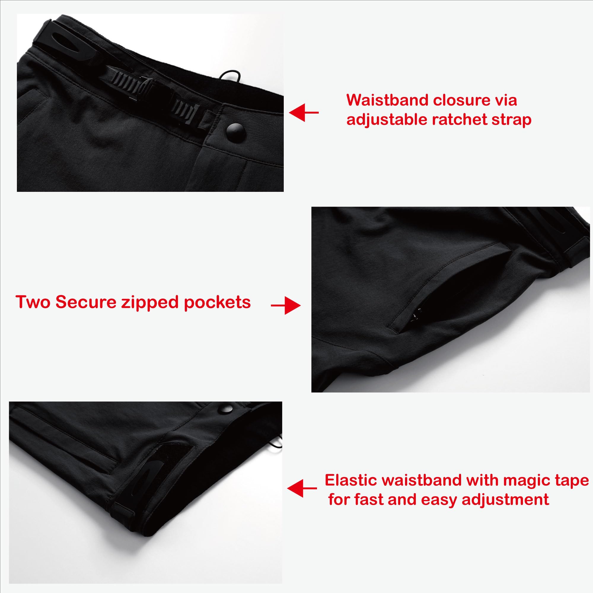 Mountain Bike Hosen, BMX Riding Hosen für Herren Fahrradhose, Schnelltrocknende leichte atmungsaktive Radfahren Fahrrad Downhill Bike Hosen