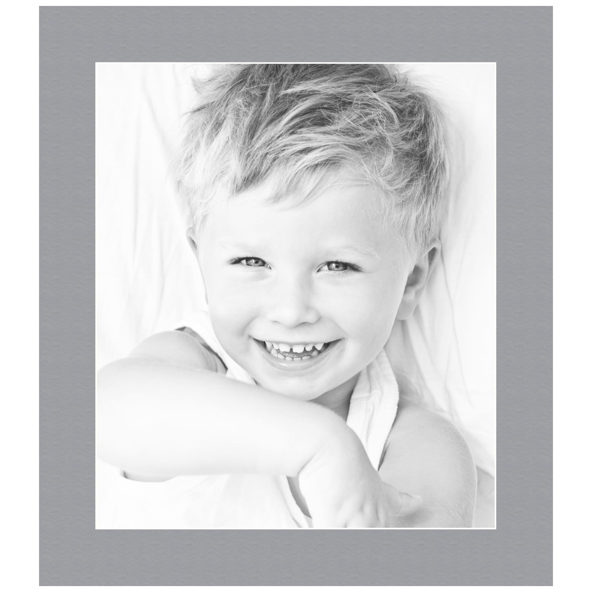 12x14 Silver/Silver Custom Mat for Picture Frame with 8x10 Opening Size (Mat Only, Frame NOT Included) - 8 Pack