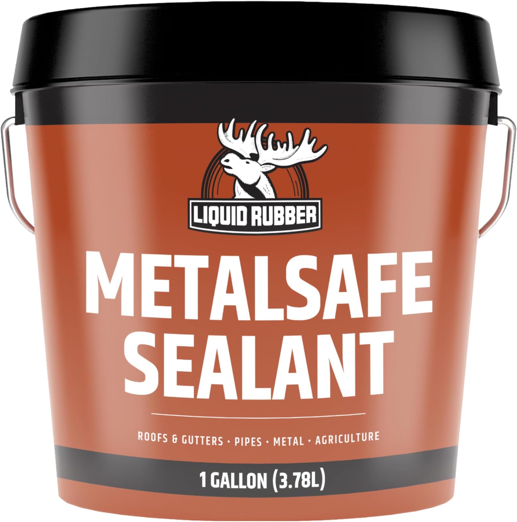 MetalSafe Sealant - Metal Roof Waterproof Membrane Coating and Corrosion Protection, Solar Resistant, Indoor and Outdoor Use, Easy to Apply, 1 Gallon, Black