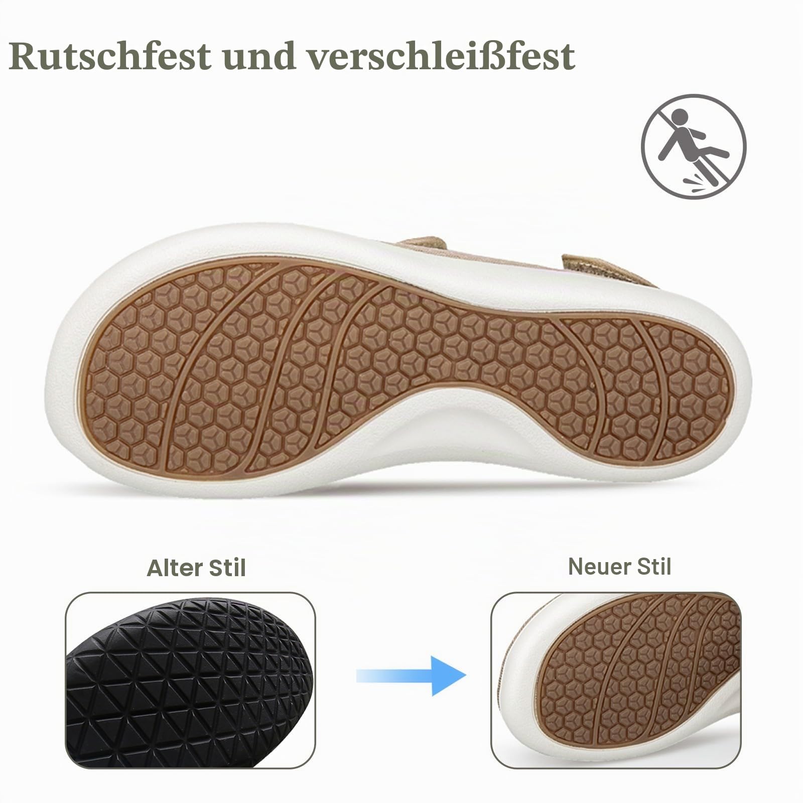 Hsyooes Hausschuhe Damen Klettverschlus Diabetiker Sandalen Herren