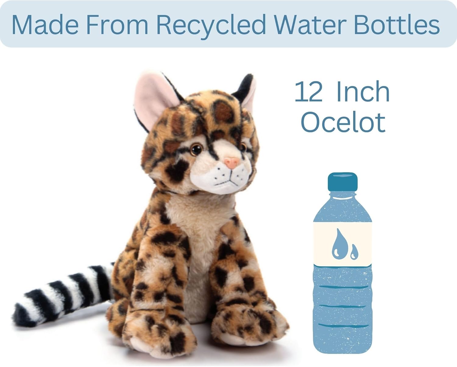 The Petting Zoo Ocelot Stuffed Animal, Gifts for Kids, Wild Onez Zoo Animals, Ocelot Plush Toy 12 inches