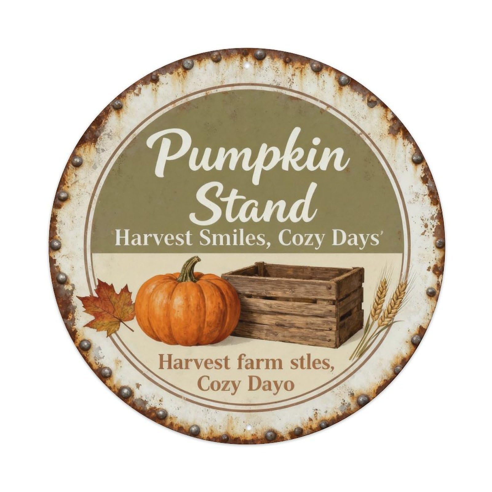 Pumpkin Stand Autumn Farm Decor Metal Tin Sign Plaque