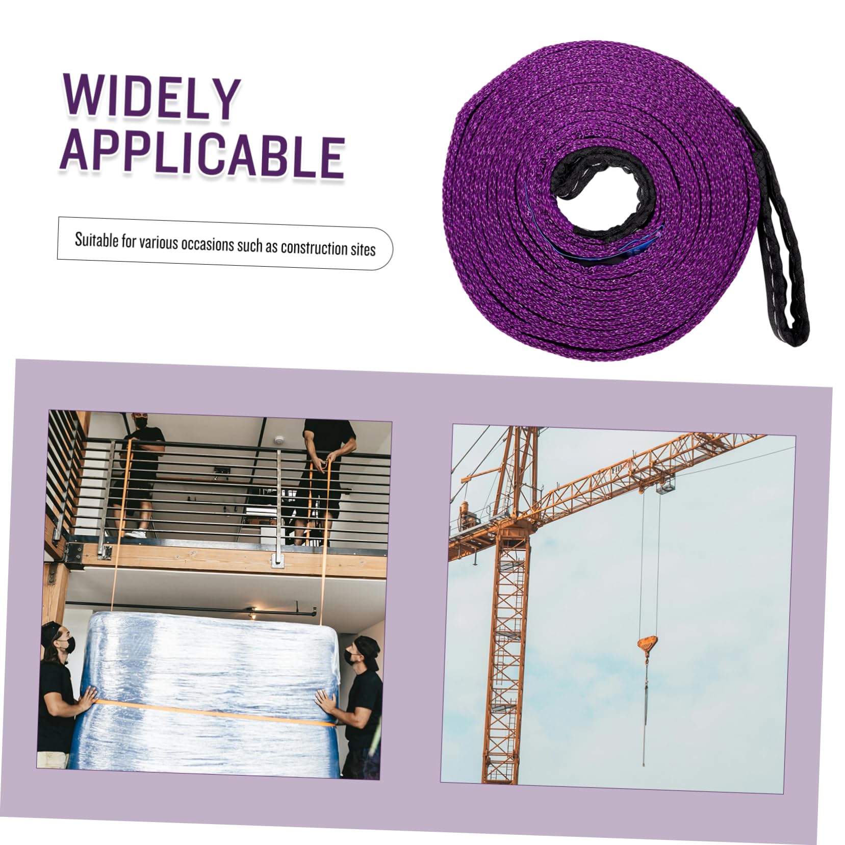 Luxshiny Heavy Duty Flexible Lifting Sling Cargo Moving Strap Rigging Straps for Lifting and Towing Capacity Tow Strap for Furniture and Equipment Transport