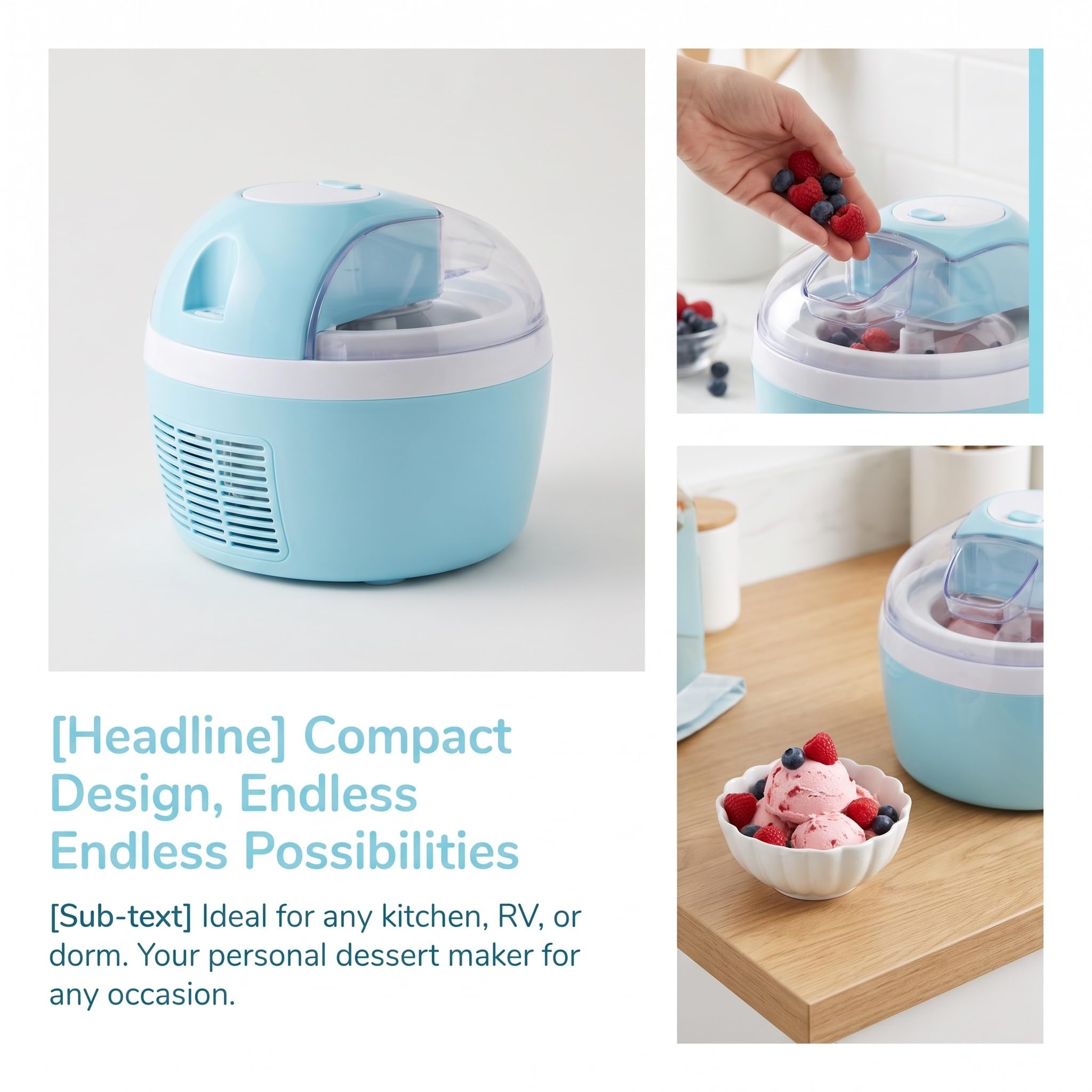 Mini Heladera Doméstica, Máquina Automática Para Hacer Helados Individuales, Yogur Helado Y Sorbete, Máquina Para Postres Con Solo Pulsar Un Botón, Máquinas Eléctricas Compactas Para Familias.
