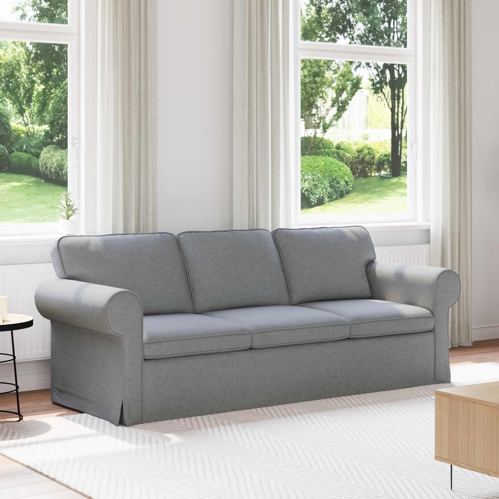vidaXL Divano Grigio Chiaro 215 x 82 x 80 cm Tessuto, Divano Moderno, Design Ergonomico, Arredo Sezionale, Soggiorno Confortevole, Poltrona Contemporanea