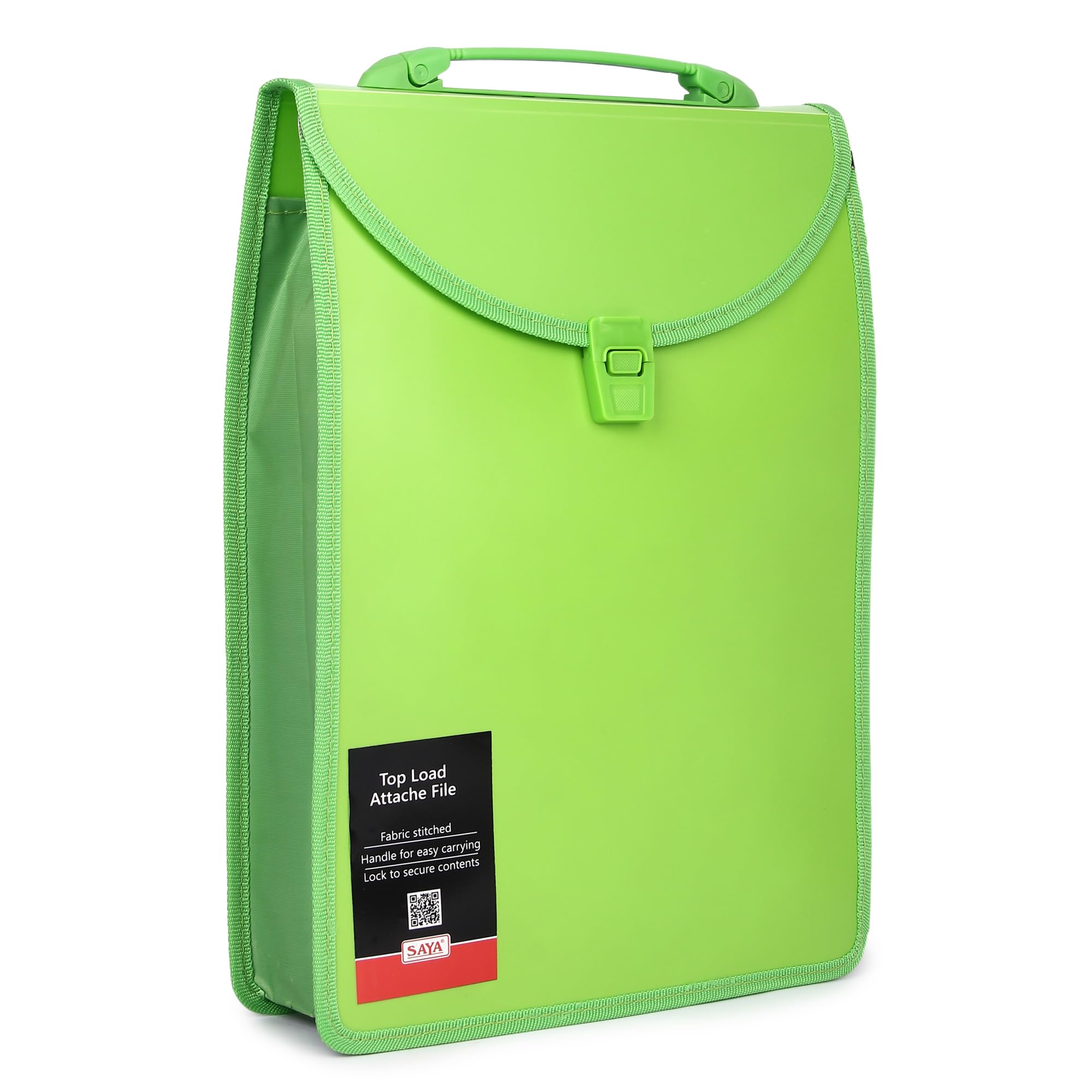 Saya Top Load Attache File with Handle & Lock Waterproof Document Organizer A4 Size Holds Up to 150 Sheets Ideal for Office School Use Secure Storage Travel Case Durable and Stylish Design