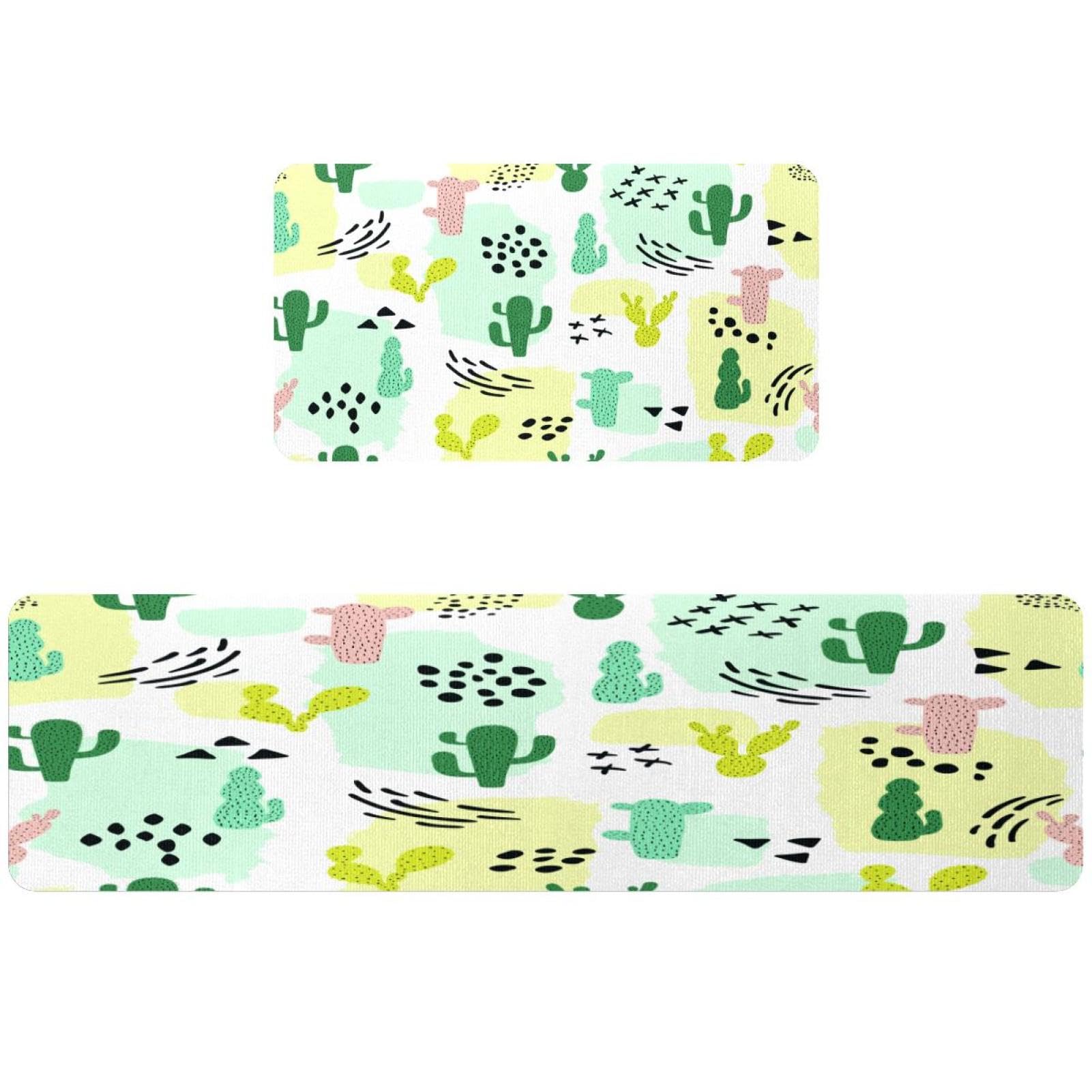 Tapis de cuisine antidérapants motif cactus pour retrouver le plaisir de cuisiner en famille
