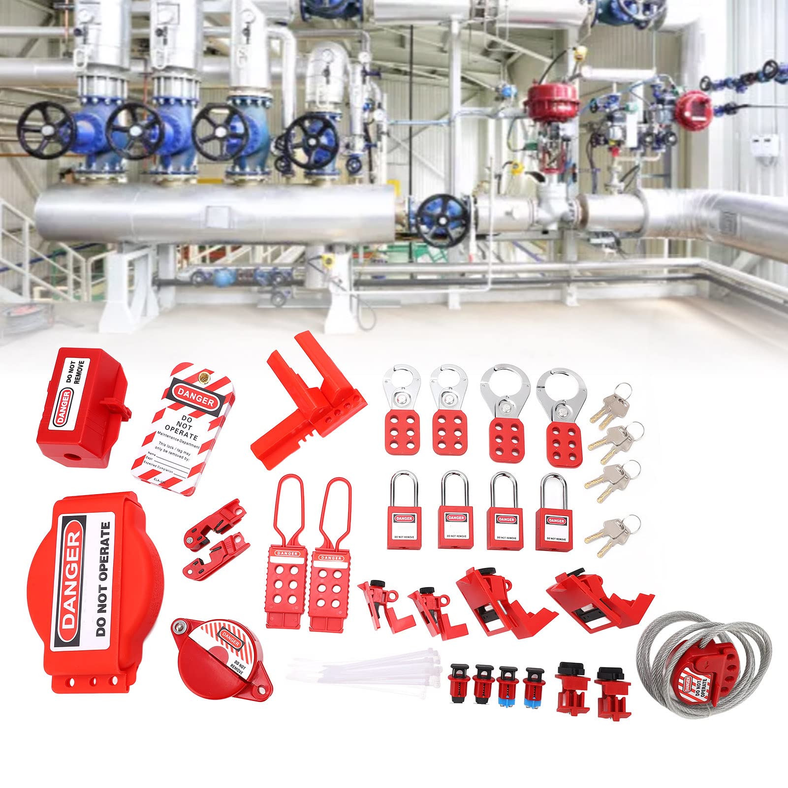 Kit di Lockout Tagout Set Pratico Resistente Alle Alte Temperature per Applicazioni di Bloccaggio Elettrico con Cassetta degli Attrezzi per Addetti Alla Sicurezza
