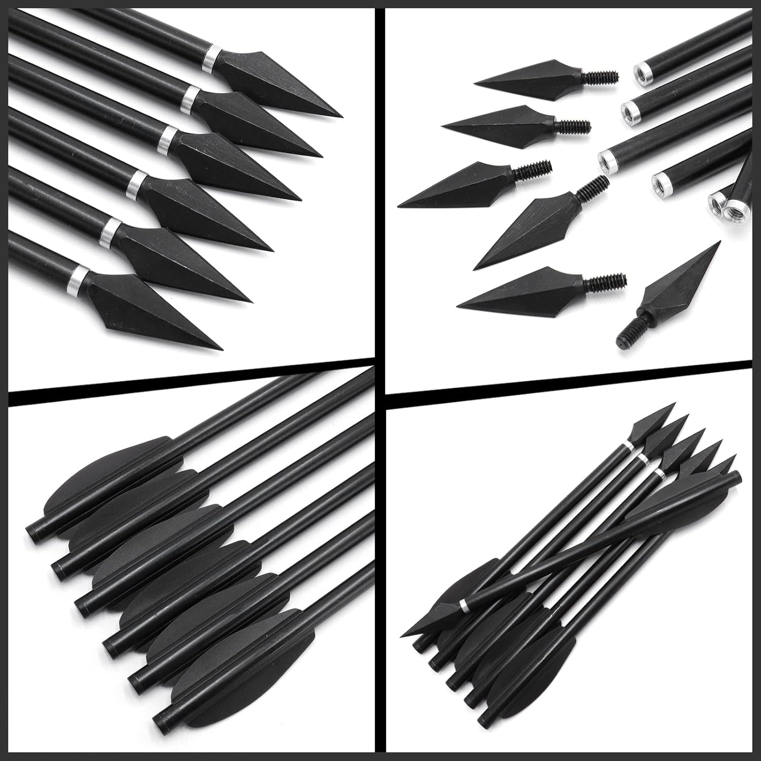 oubert 24 Pcs Mini Crossbow Arrows 6.4 Inch Aluminium Shafts Mini Crossbow Bolts with Replaceable Steel Tip Pistol Crossbow Bolts for Target Practice Hunting