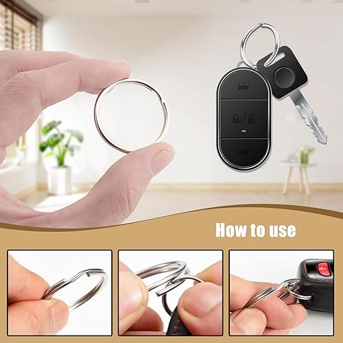 Miniatura 3 de INCAUCA Anillos divididos de acero inoxidable, llavero de metal de 1.1 pulgadas, anillos de llavero plateados a granel, llaveros redondos, anillos