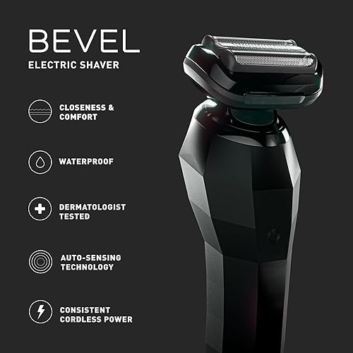 Miniatura 8 de Bevel Afeitadora eléctrica para hombres, afeitadora eléctrica de aluminio, maquinilla de afeitar eléctrica húmeda y seca, impermeable, carga rápida,