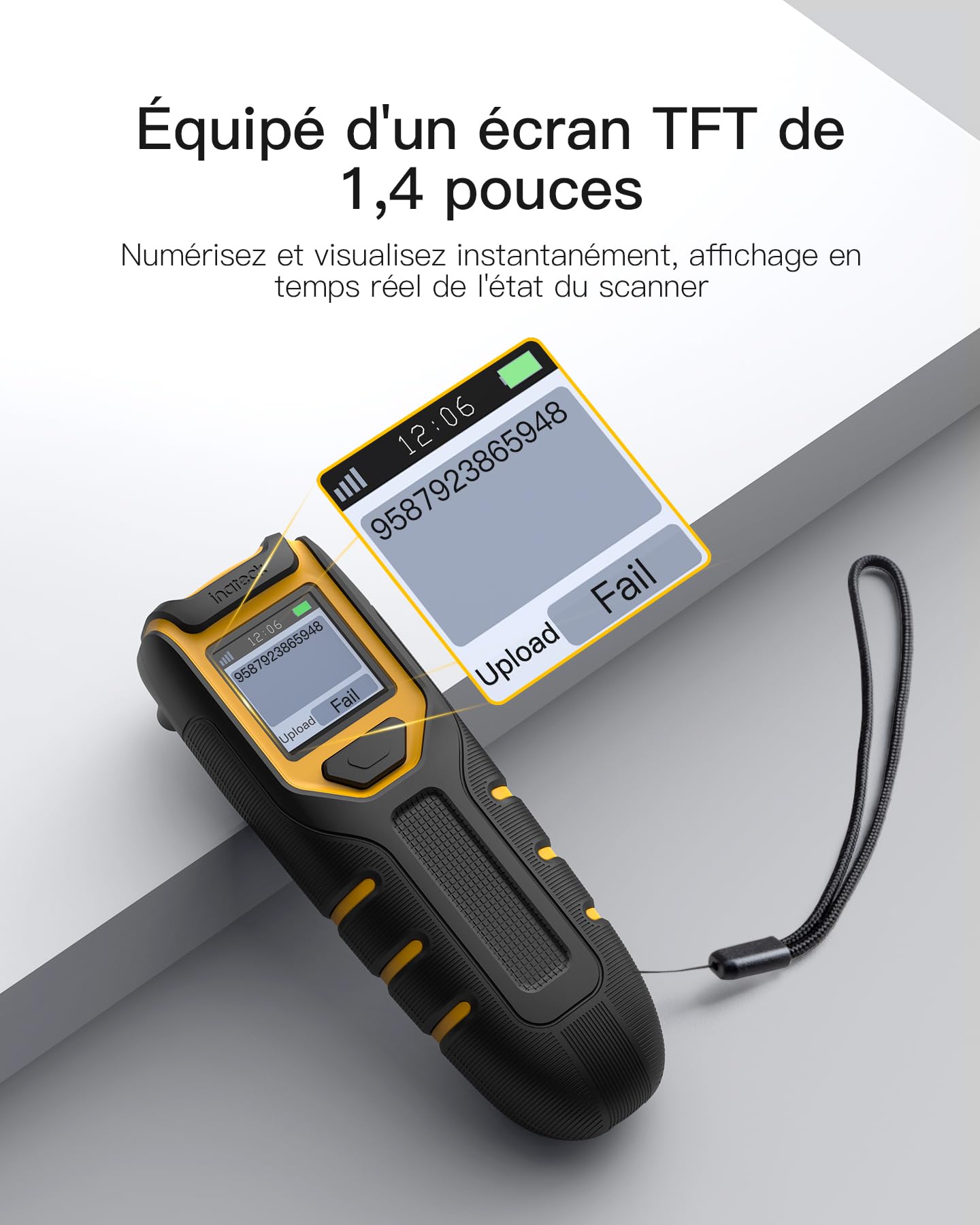 Inateck Lecteur Code Barre sans Fil 2D, Bluetooth QR, 2600 mAh, BCST-47