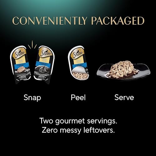 Miniatura 8 de Sheba Perfect Portions - Comida húmeda para gatos con porciones cortadas en salsa, entrante de trucha tierna, bandejas dobles de 2.6 onzas (paquete