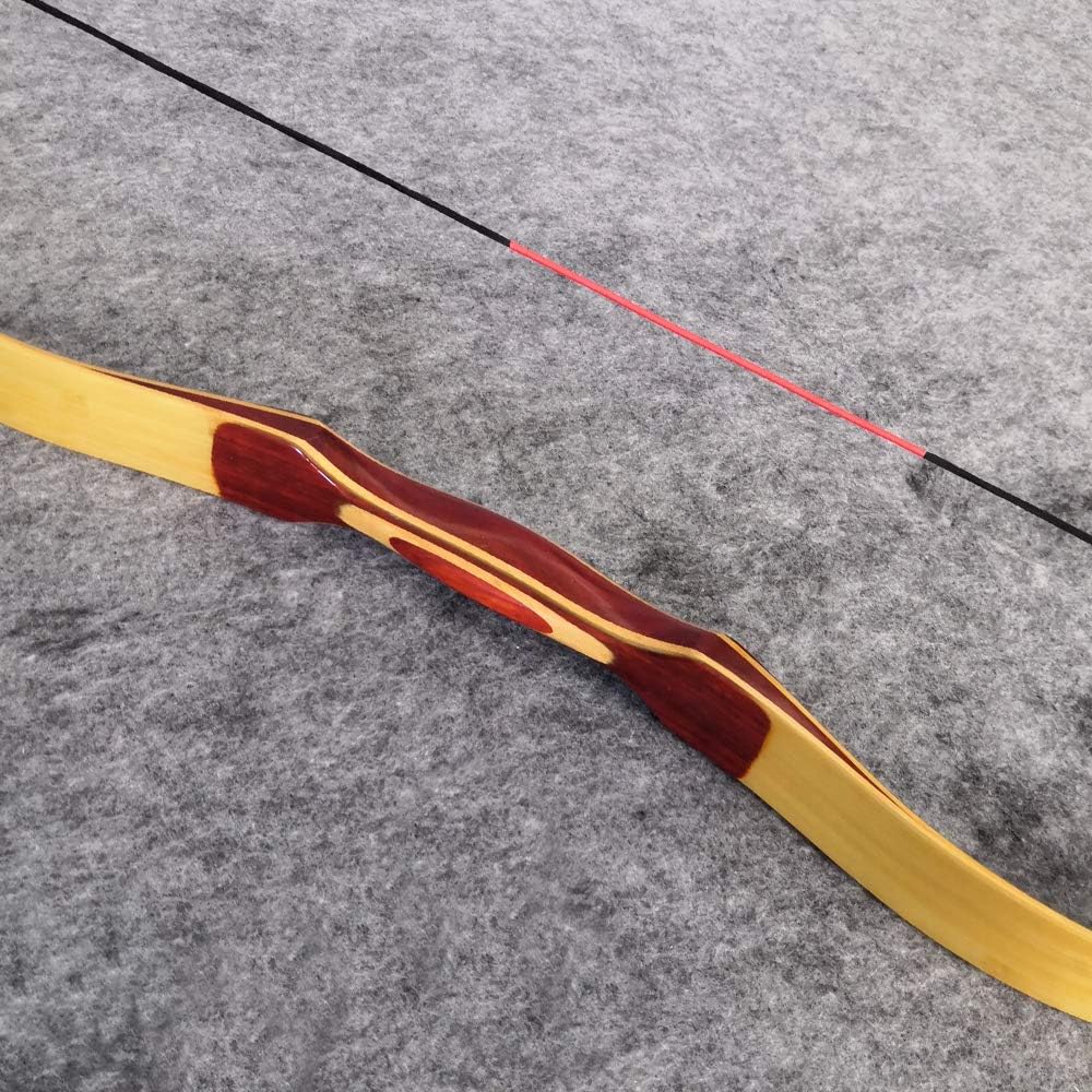 AMEYXGS Archery Traditional Longbow Handmade Recurve Bow Hunting Bow Horsebow 15-50lbs Outdoor Sports Competition Hunting Practice