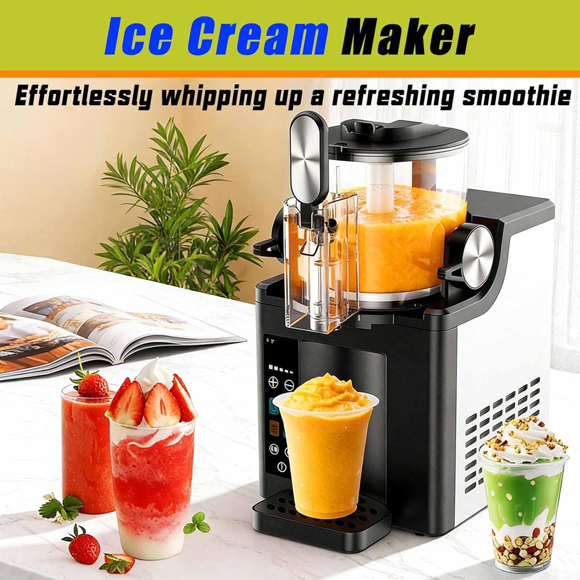 Máquina Inteligente De Bebidas Congeladas, Máquina De Granizados De 1.8l Con Pantalla Táctil 220w Con 4 Programas Preestablecidos Y Modo De Autolimpieza Y Máquina De Granizados Giratoria Rápida