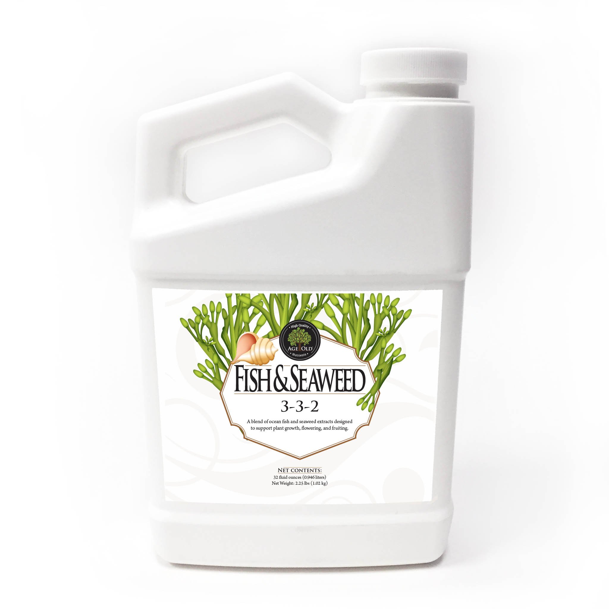 Age Old Fish and Seaweed Liquid Fertilizer, 32-ounce Bottle