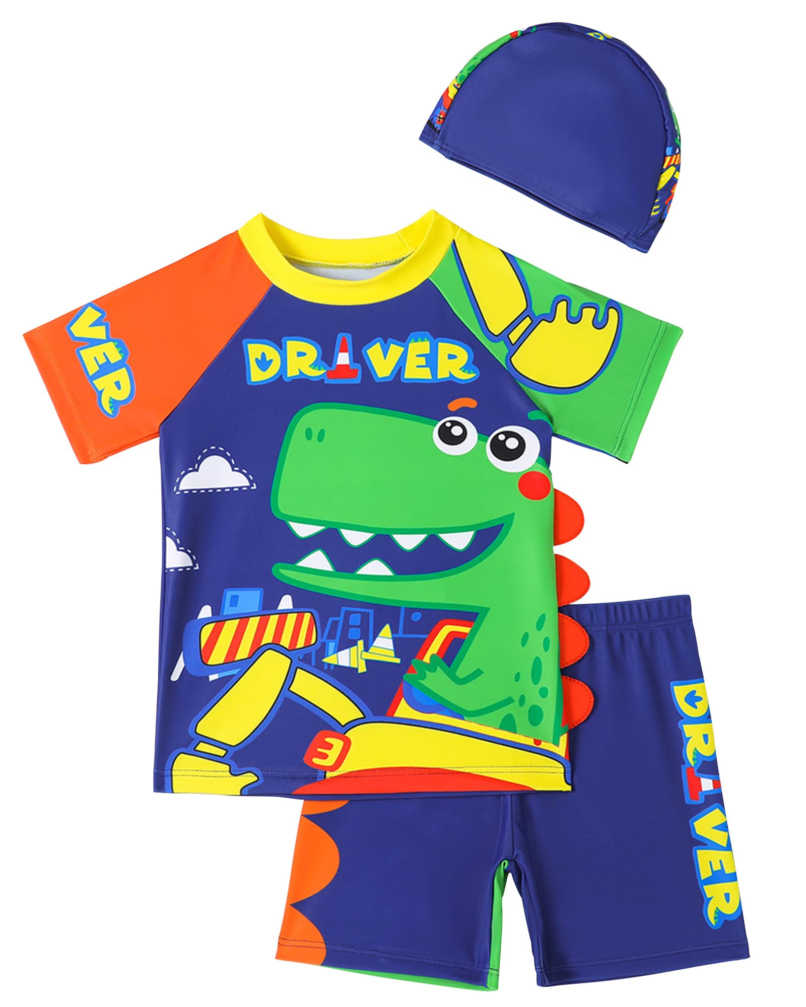 Happy Cherry Traje de Baño Bebé Niño para Natación Playa Surf Bañador Dinosaurios Niños Verano 3 Piezas Conjunto de Ropa de Baño Protección UV - 3-8 Años
