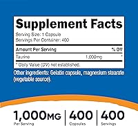 Vista 2 de Nutricost Taurina 1000 mg, 400 cápsulas