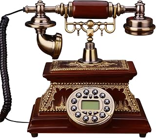 DSDD Retro Vintage Telephone Corded Telephones Landline Old FashionedHigh-end Antique Telephone for Home Office Decorative,Corded Landline Telephone with Pause & Redial