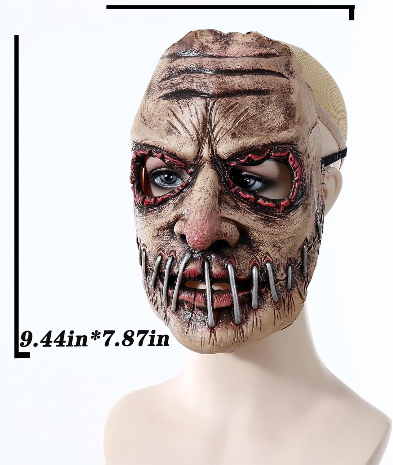 Miniatura 7 de OBILAN Máscara de Halloween, máscaras de Halloween para adultos, máscara de zombi aterradora, máscara realista espeluznante, máscaras con bocas