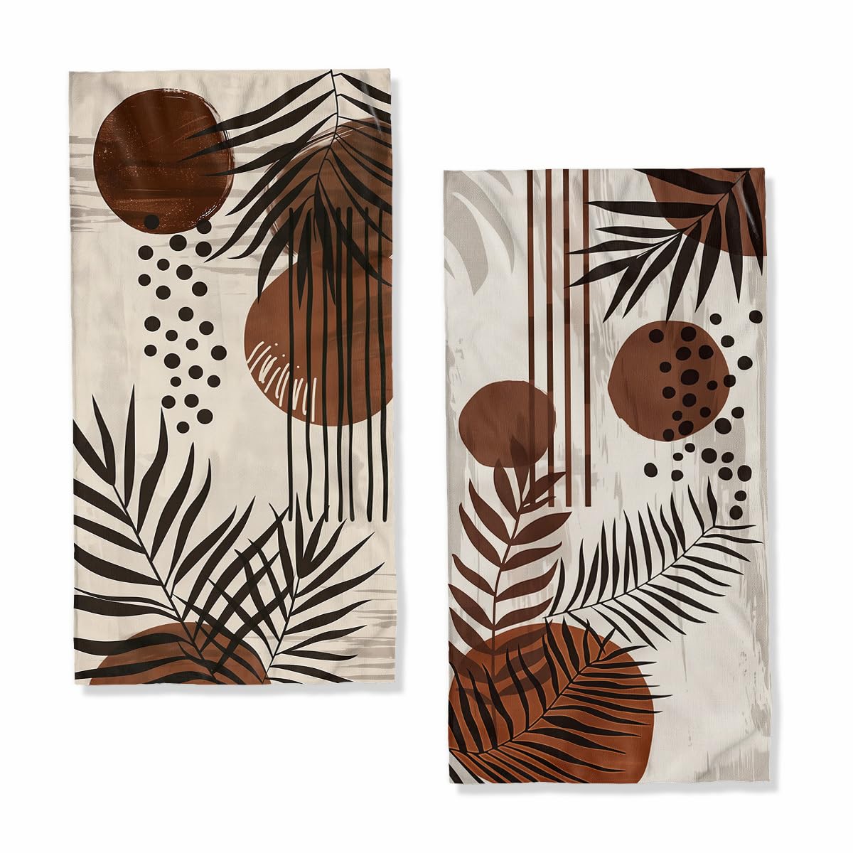 LXCSBD Brown Leaves Bath Hand Towels Absorbent Boho Leaf Modern Aesthetic Bath Hand Towels for Bathroom Home Hotel Spa Gym Yoga Nautical Beach