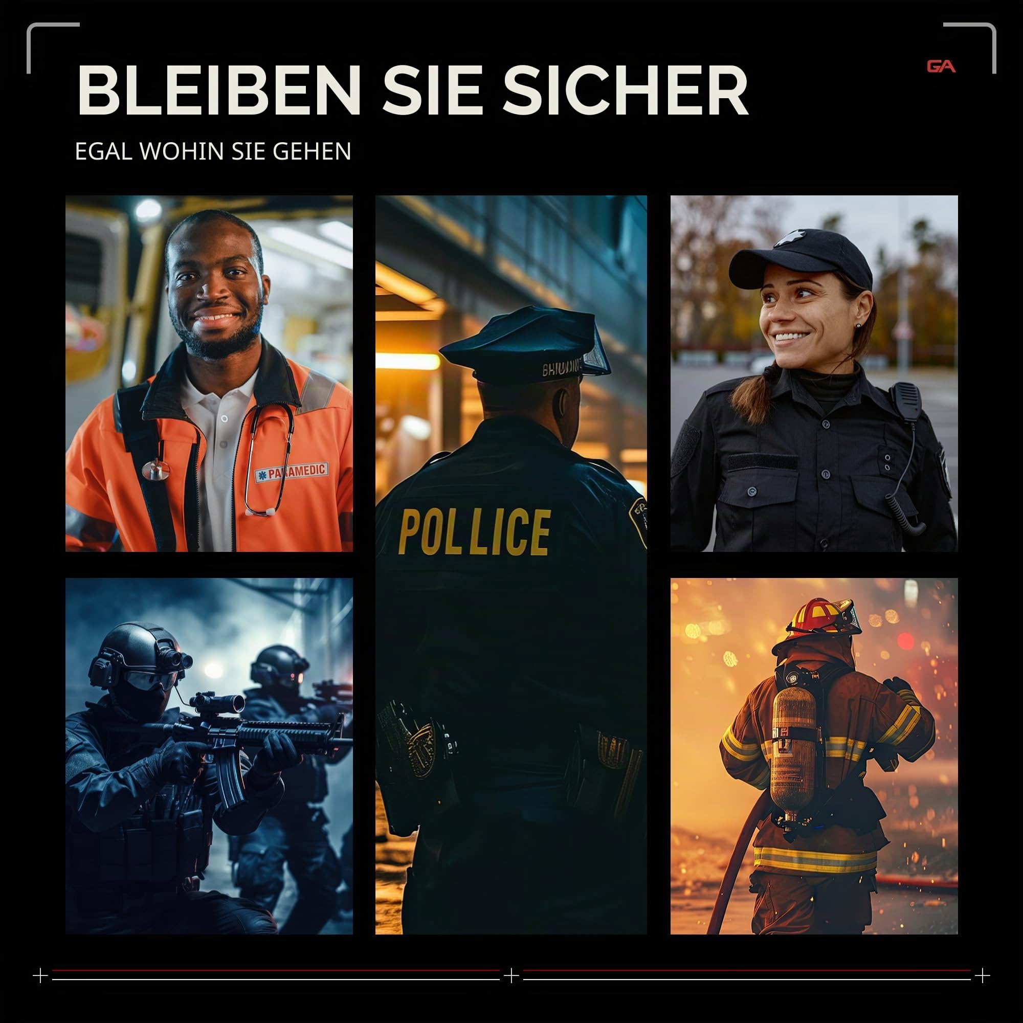 Guardian Angel Elite Series Sicherheitslicht | Beacon-Gerät Wiederaufladbar, magnetisch, freihändig tragbar und montierbar. Für Strafverfolgung, Ersthelfer und mehr.