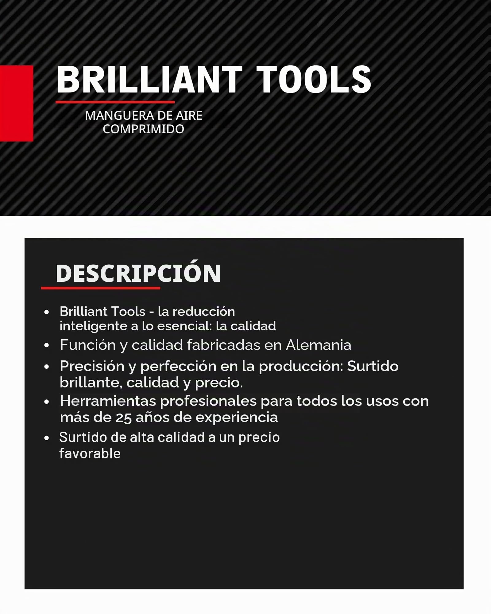 BRILLIANT TOOLS BT160015 Manguera de aire comprimido Ø 9 mm, 10 metros [Powered by KS TOOLS]