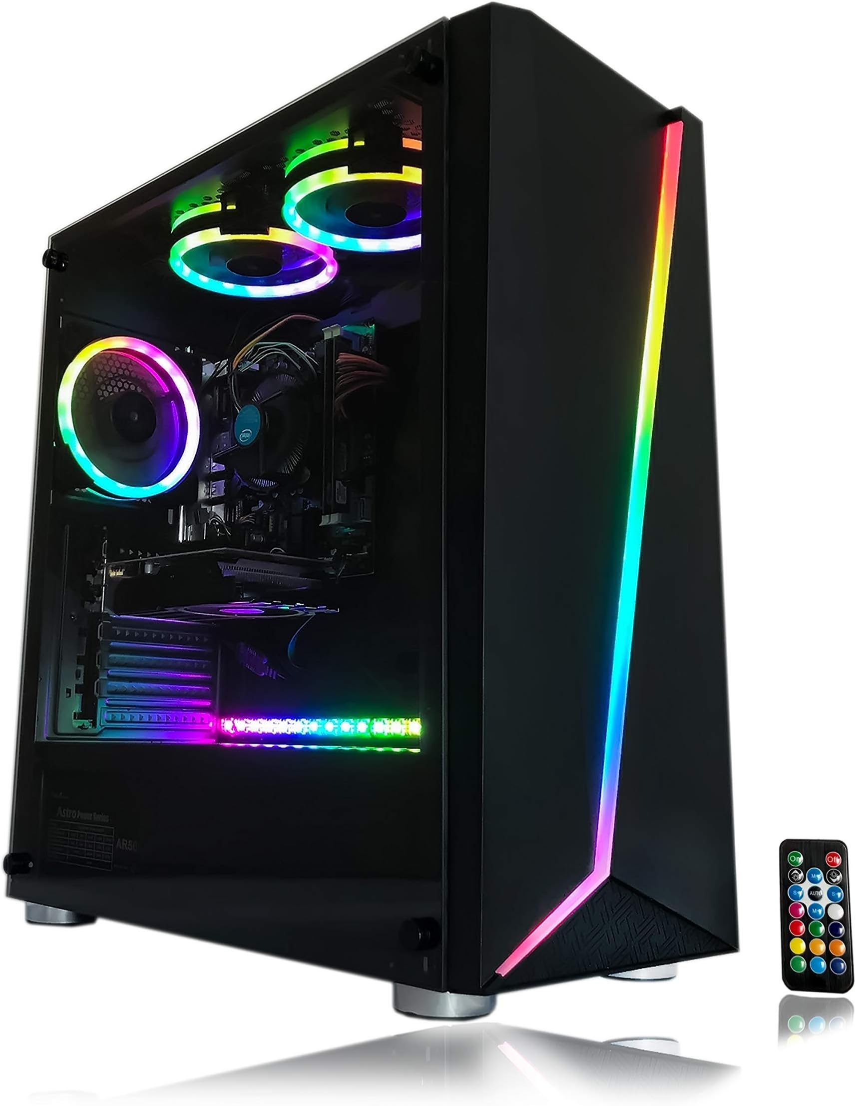 Alarco Gaming PC Desktop Computer Intel i5 3.10GHz,8GB Ram,1TB Hard Drive,Windows 10 pro,WiFi Ready,Video Card GTX 650 1GB, 3 RGB Fans with Remote