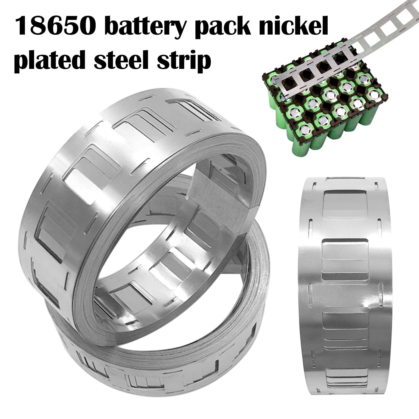 Bandes De Nickel, 2PC Ruban De Nickel 10M Ruban De Bande 0,15 X 27 mm Pour Soudage De Batteries 18650 Pour Soudeuse Par Points Plaque Ni Pour 2 Batteries 18650 Parallèles DIY 18650 Batterie