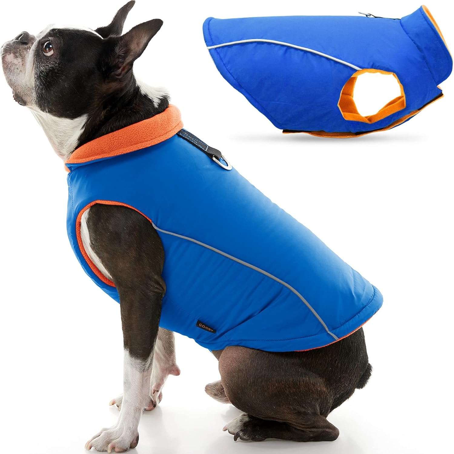 Gooby Sports Vest Dog Jacket Blue, Large Reflective