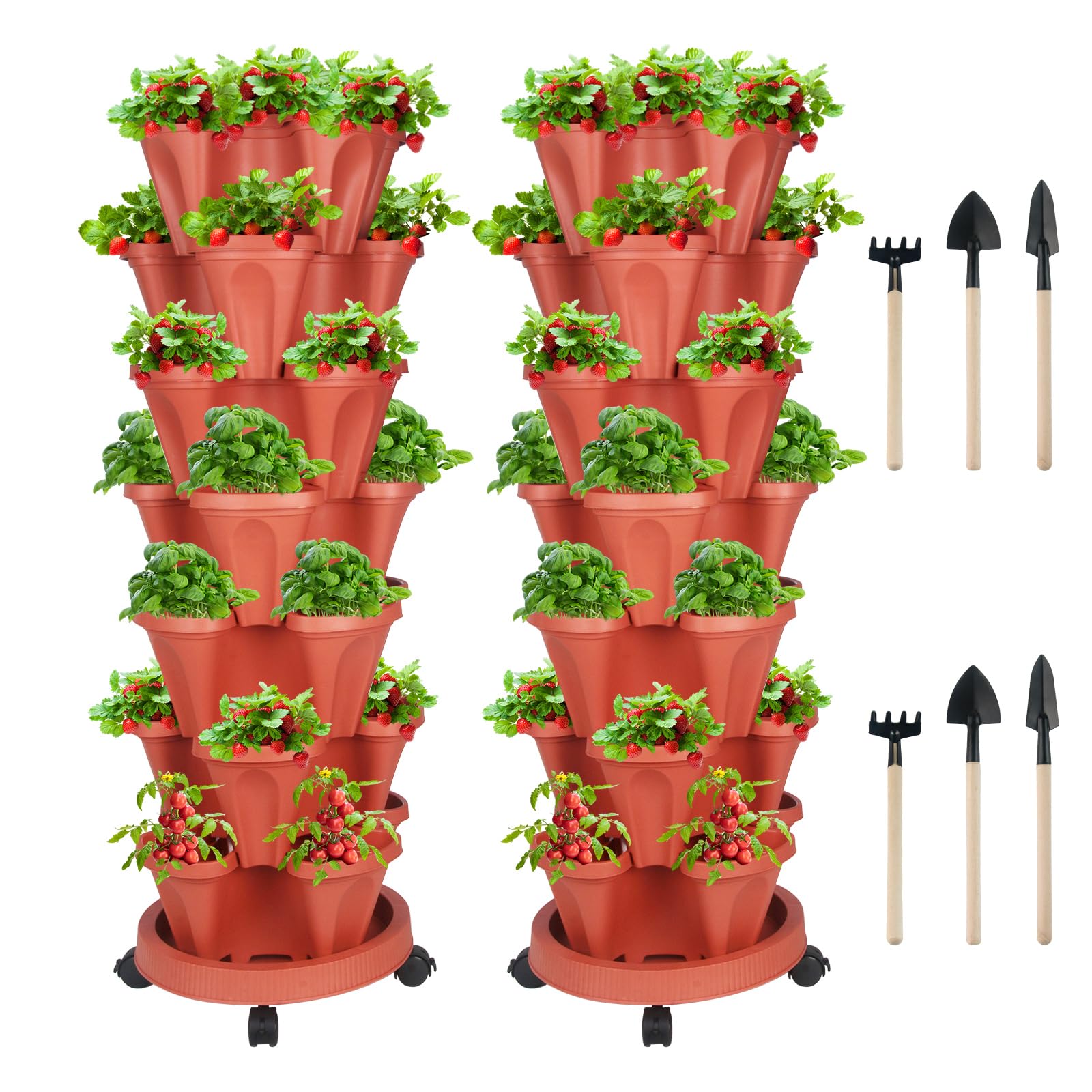 Snapklik.com : GameXcel Vertical Planter 7 Tier Stackable Planters ...