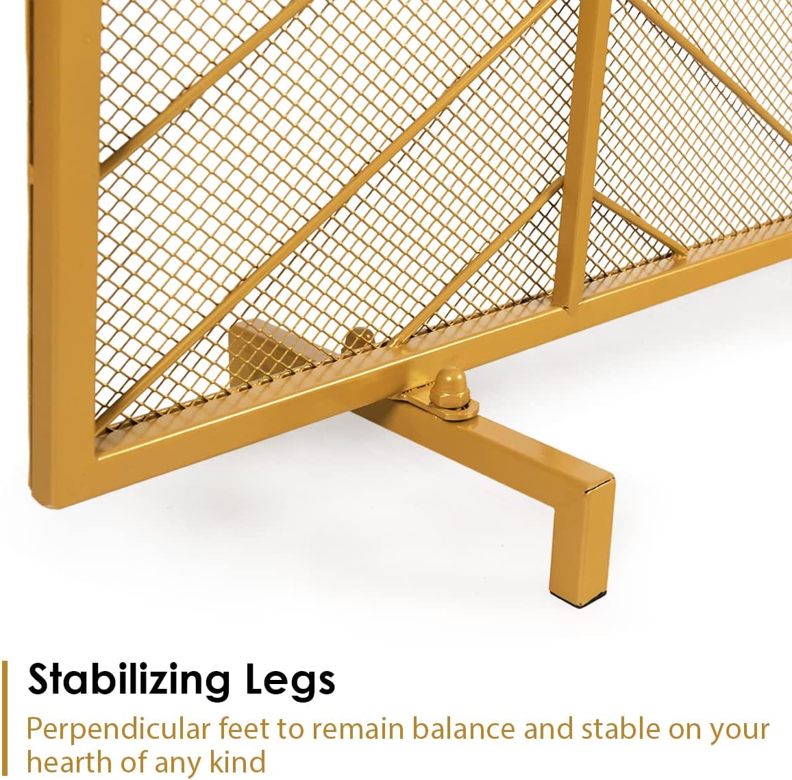 Modern Fireplace Screen 39x31 Inch - Single Panel Metal Spark Guard for Wood Burning - Decorative Indoor & Outdoor Fire Safety Mesh Protection