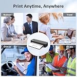 Imprimante portable sans encre Gloryang pour voyage, imprimante thermique sans fil prend en charge les formats 8,5 x 11 po et A4, imprimante Bluetooth inclut un étui de transport et 3 rouleaux de papier thermique, noire