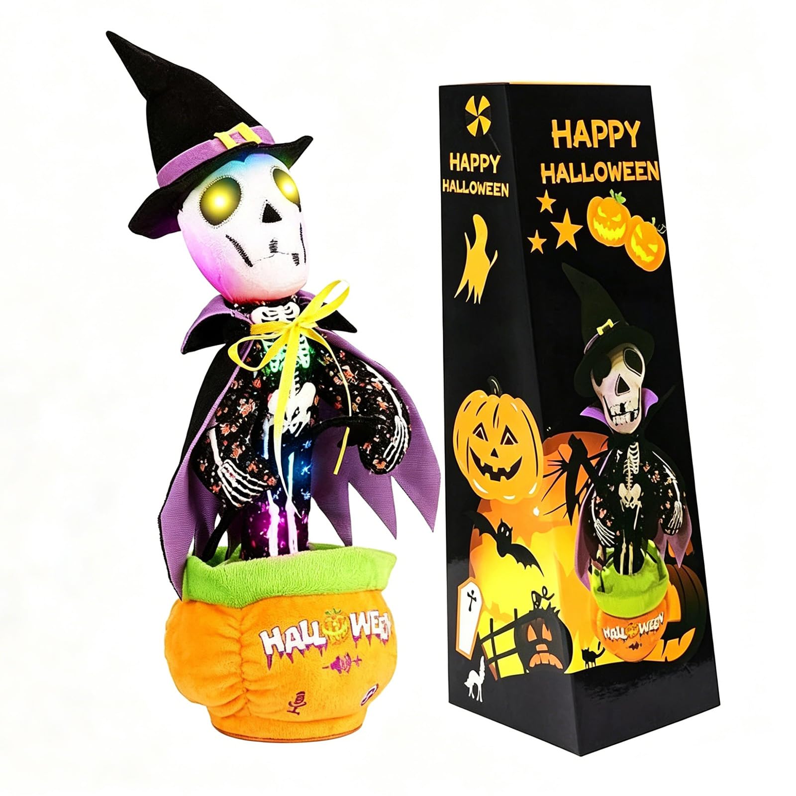 Emoin Halloween Skeleton Dancing Cactus Toy