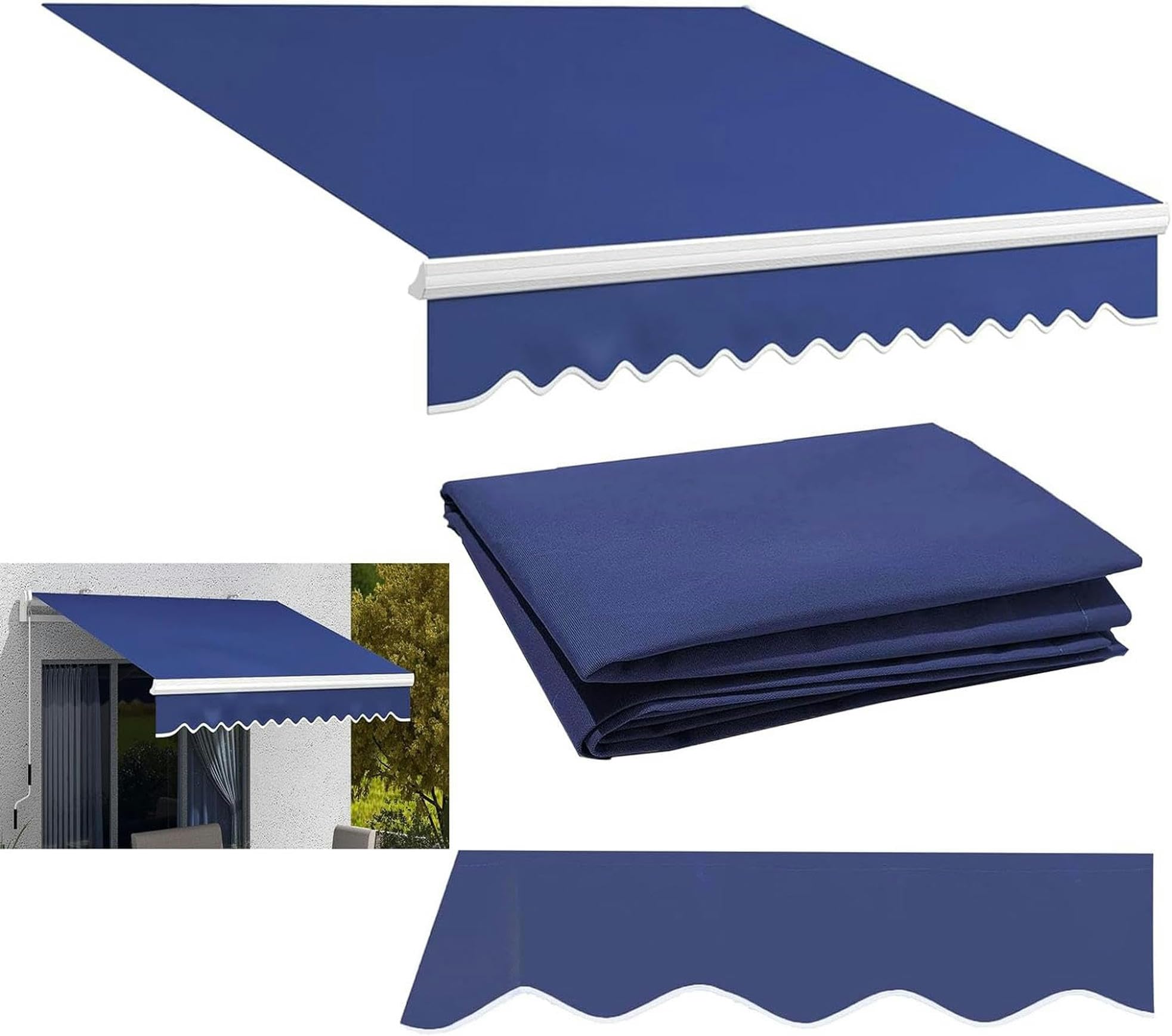 Toldo retráctil manual para patio exterior cubierta para sombrilla de jardín impermeable 280g