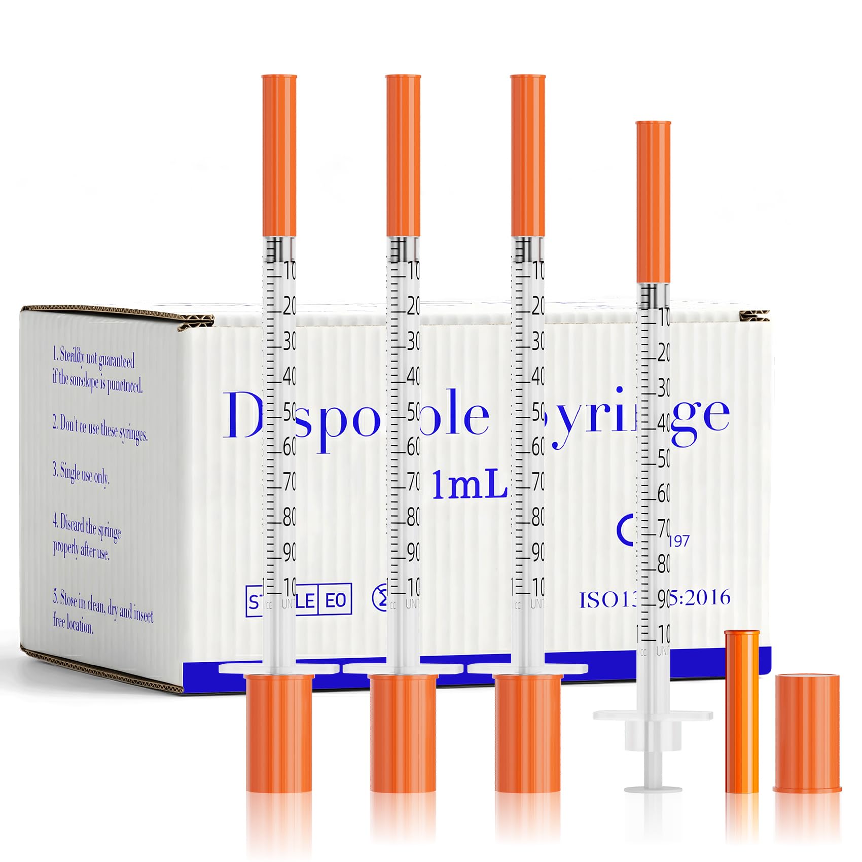 0.5ml Syringes 30G 5/16" 8mm Needle U-100 Disposable Lab Syringe, 100 Pack — Amazon image 10