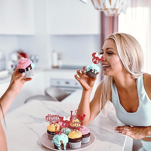 Miniatura 89 de Rsstarxi 36 Pack Happy Valentine's Day Cupcake Toppers Glitter Cupid Love Heart Lip Kiss Me Be Mine Cupcake Picks for Valentine's Day Theme Wedding