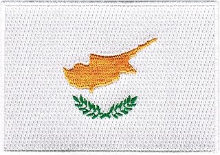 Cypress Collectibles - Cyprus Flag Patch - Premium Embroidered Appliqué - European Country Iron On Patches - Dimensions: 3.5" x 2.5"
