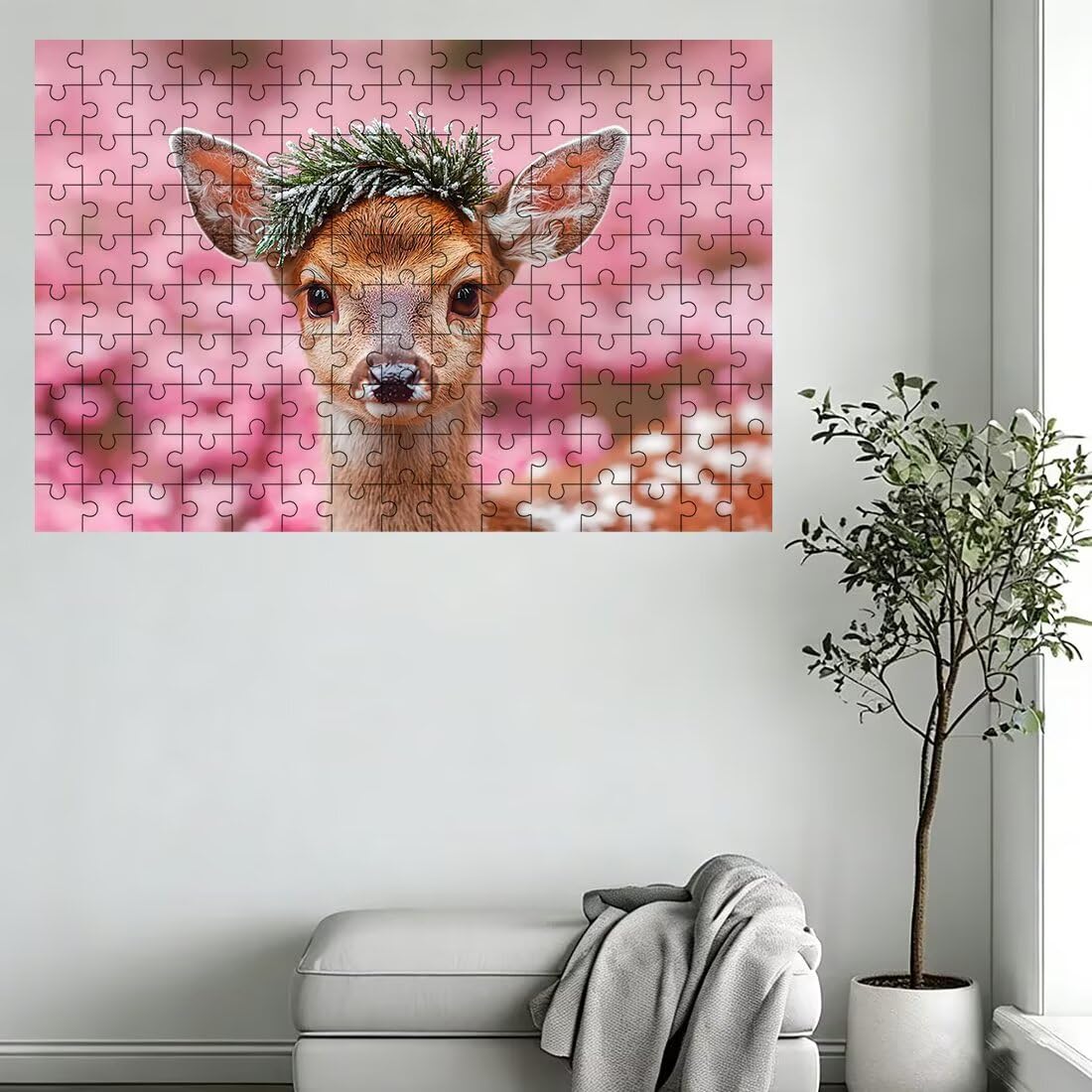 Puzzle 3000 elementów dla dorosłych, puzzle 3000 sztuk jeleń, zwierzęta puzzle dla dorosłych z wykwintnym pudełkiem do pakowania, gry edukacyjne, duże drewniane puzzle na prezent dla kobiet obraz