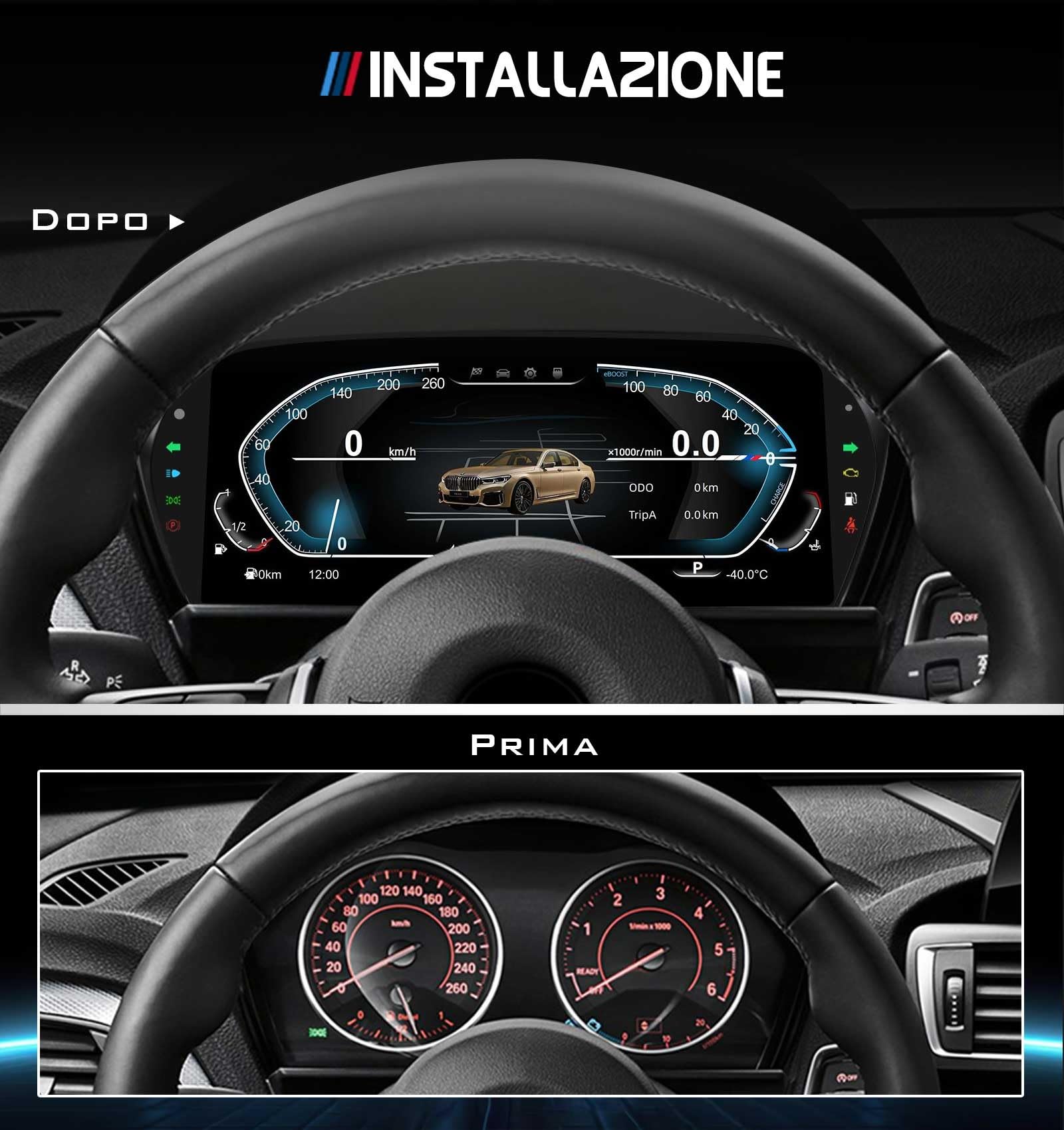 10" Quadro Strumenti Digitale per BMW Serie 1 F20/F50, Serie 2 F22/F45, X1 F48/F49, X2 F39, Cruscotto Display LCD, Supporta Pressione Pneumatici, Temperatura Olio, Instrument Cluster Panel Speedometro