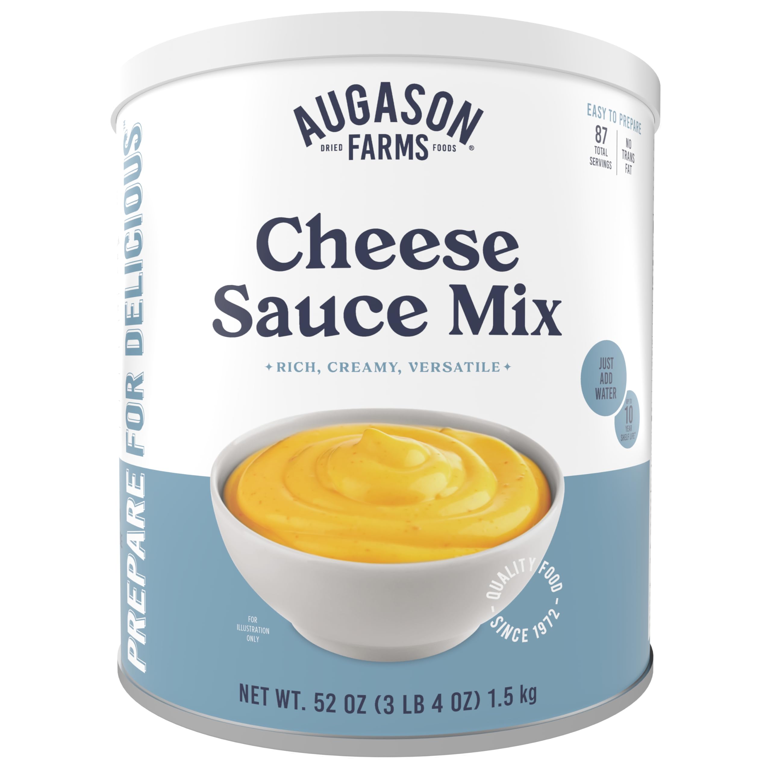 Cheese Blend Powder Food Storage 52oz #10 Can by Augason Farms | Notfallnahrungsvorrat 87 Portionen 10 Jahre Haltbarkeit ungekühlt haltbar Cheddar Käsepulver Konserven