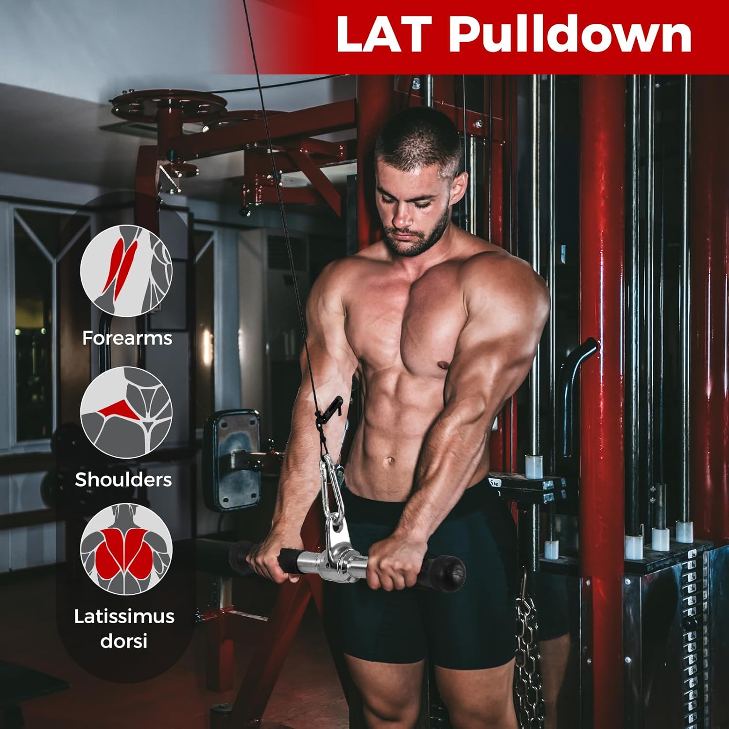 Goplus Cable Machine Attachment Set, 4PCS/ 5PCS LAT Pulldown Attachments w/V-Shaped Press Down Handle, Tricep Rope, Double D Handle, Weight Machine Accessories for Home Gym