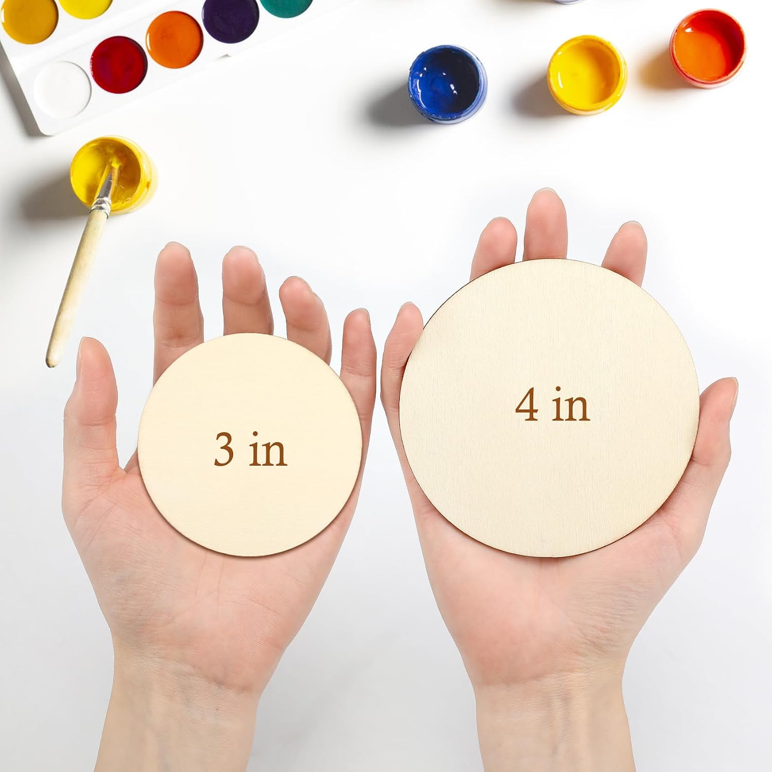 Blisstime Unfinished Wood Circles for Crafts, Wood Rounds for Crafts, Round Discs for Painting, Writing, DIY Supplies, Engraving and Carving, Home Decorations (3" 36 Pcs)